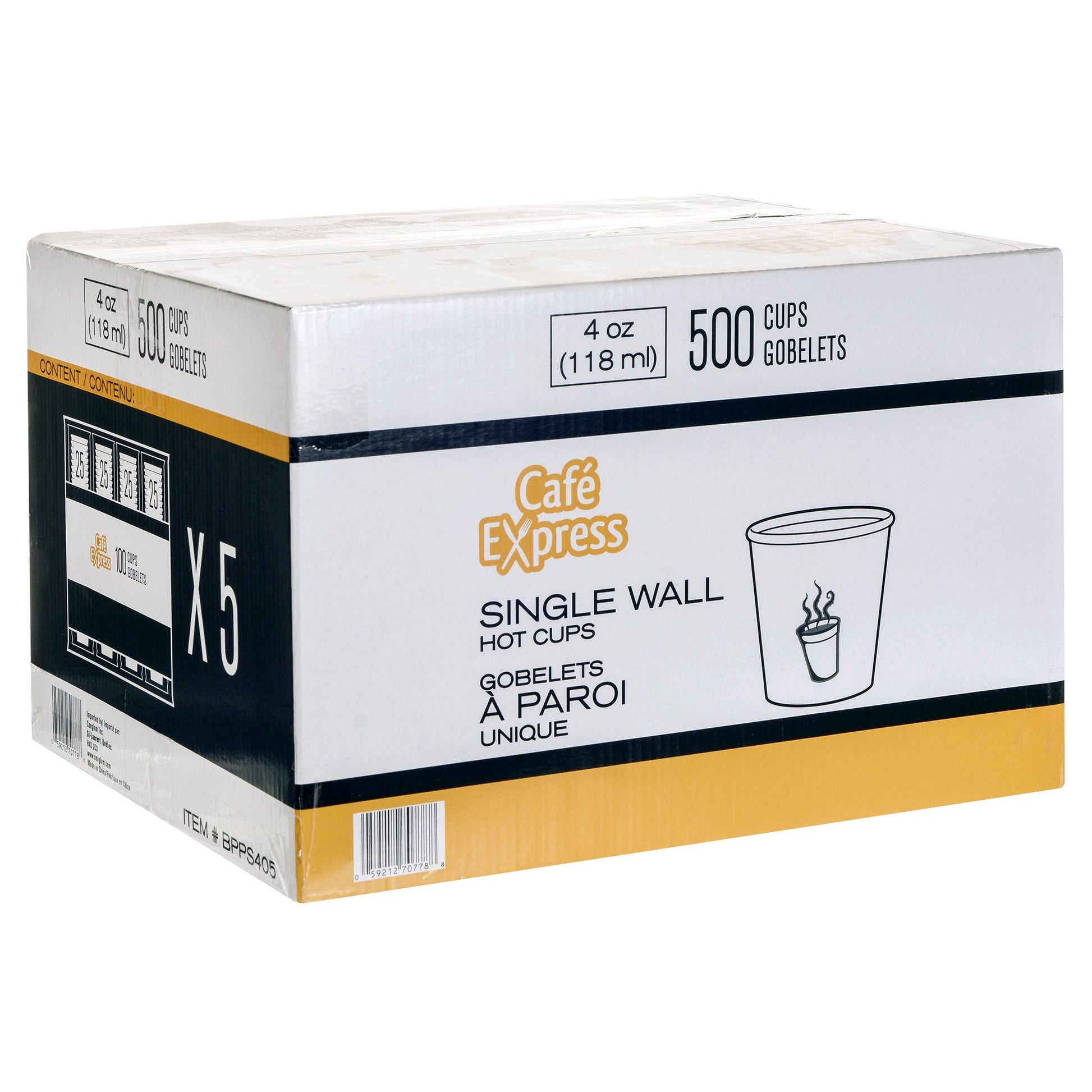 Café Express 4-oz Single Wall White Hot Cups, 5 packs of 100 - image 4
