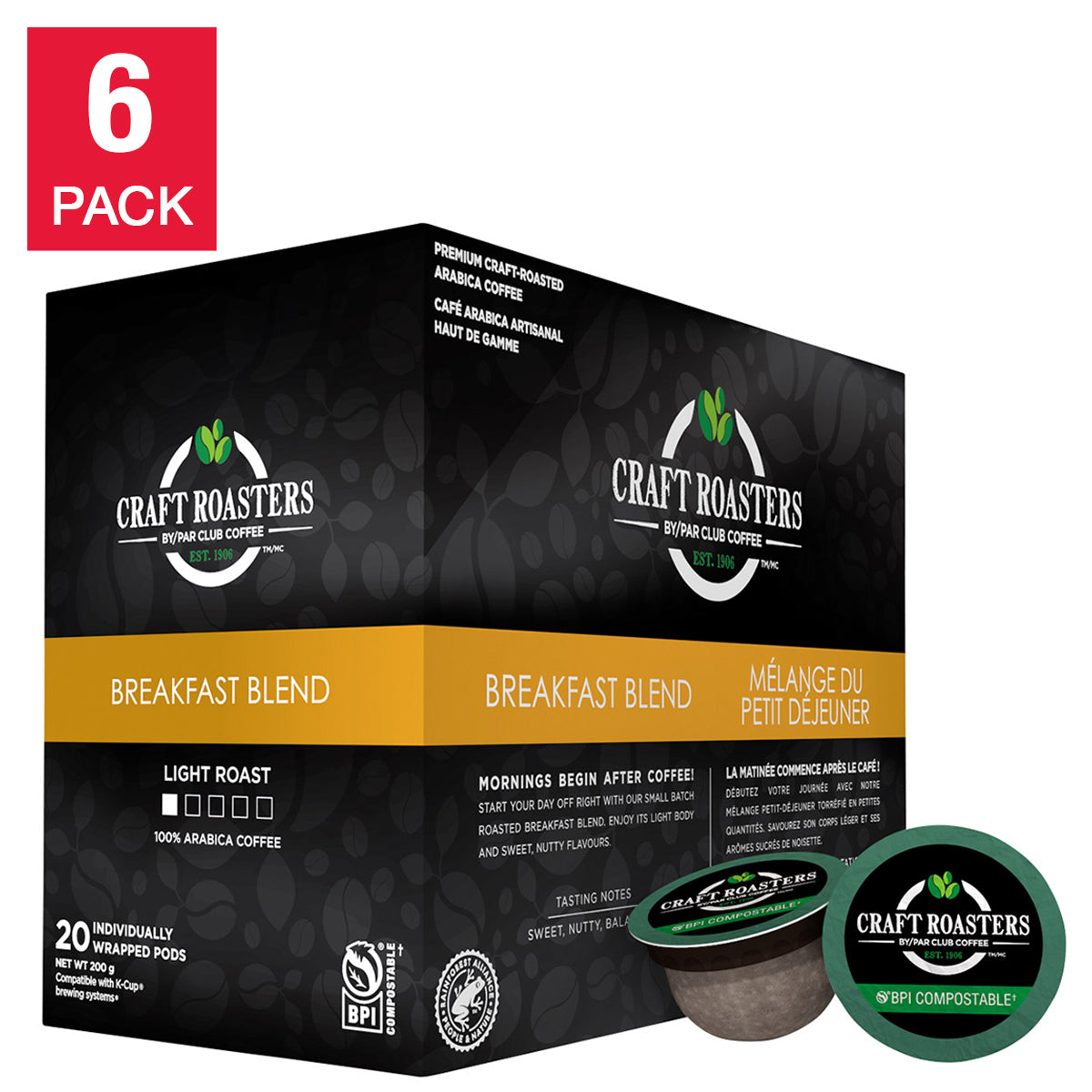 Club Coffee Craft Roasters Breakfast Blend K-Cup Pods, 120-count - image 1