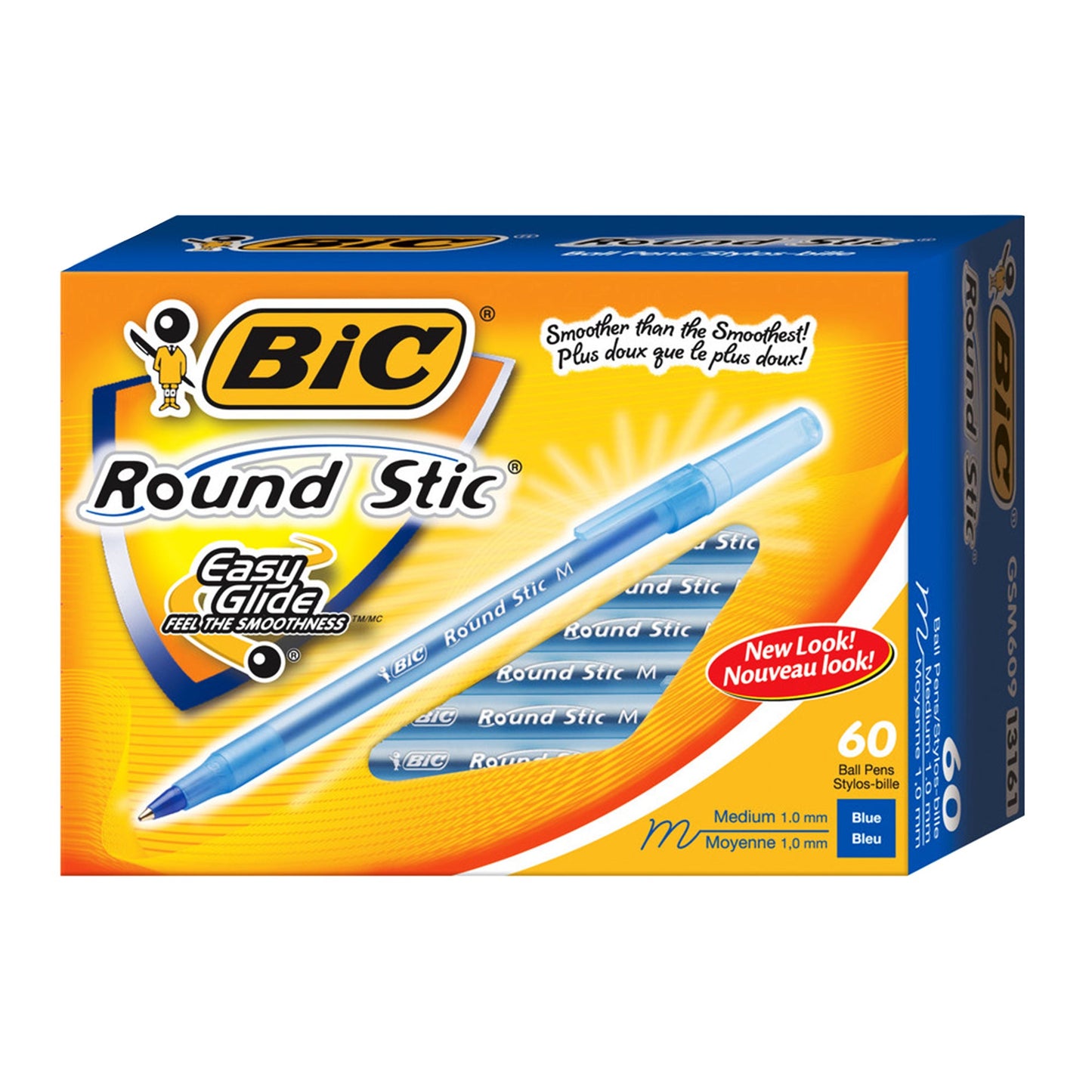BIC Round Stic 1.0 mm Medium-point Blue Ballpoint Pens, Pack of 60 - image 1
