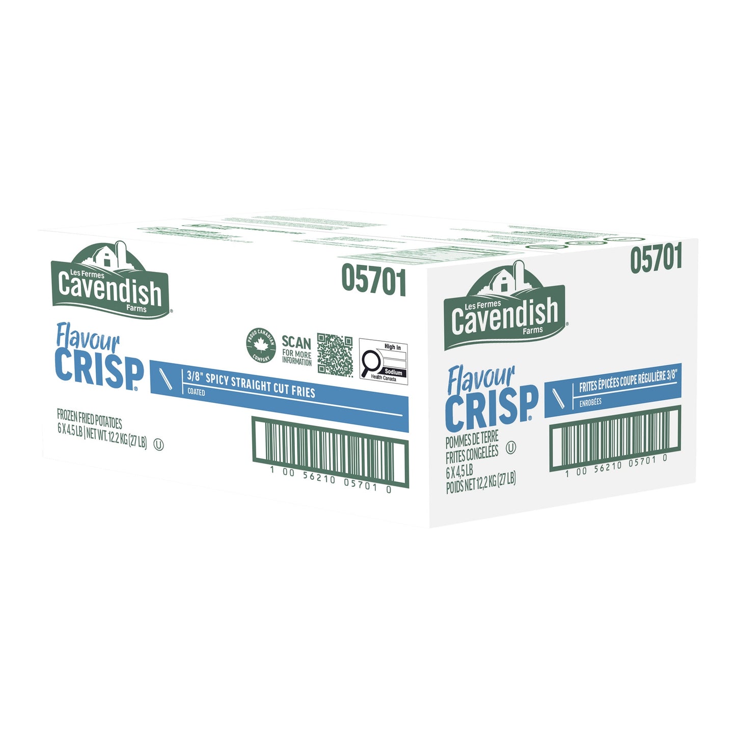 Cavendish Farms FlavourCrisp 3/8” Spicy Straight Cut Fries, 6 × 2.04 kg - image 1