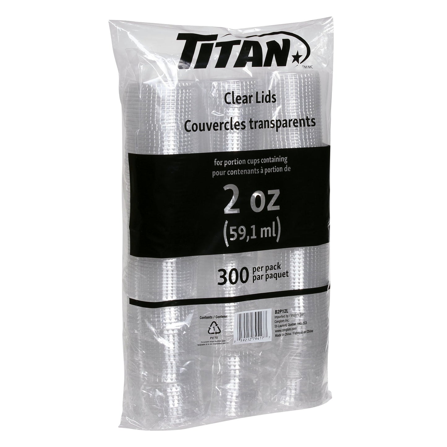 Titan Clear Plastic Lid for 2 oz Portion Cups, 4 packs of 300 - image 2