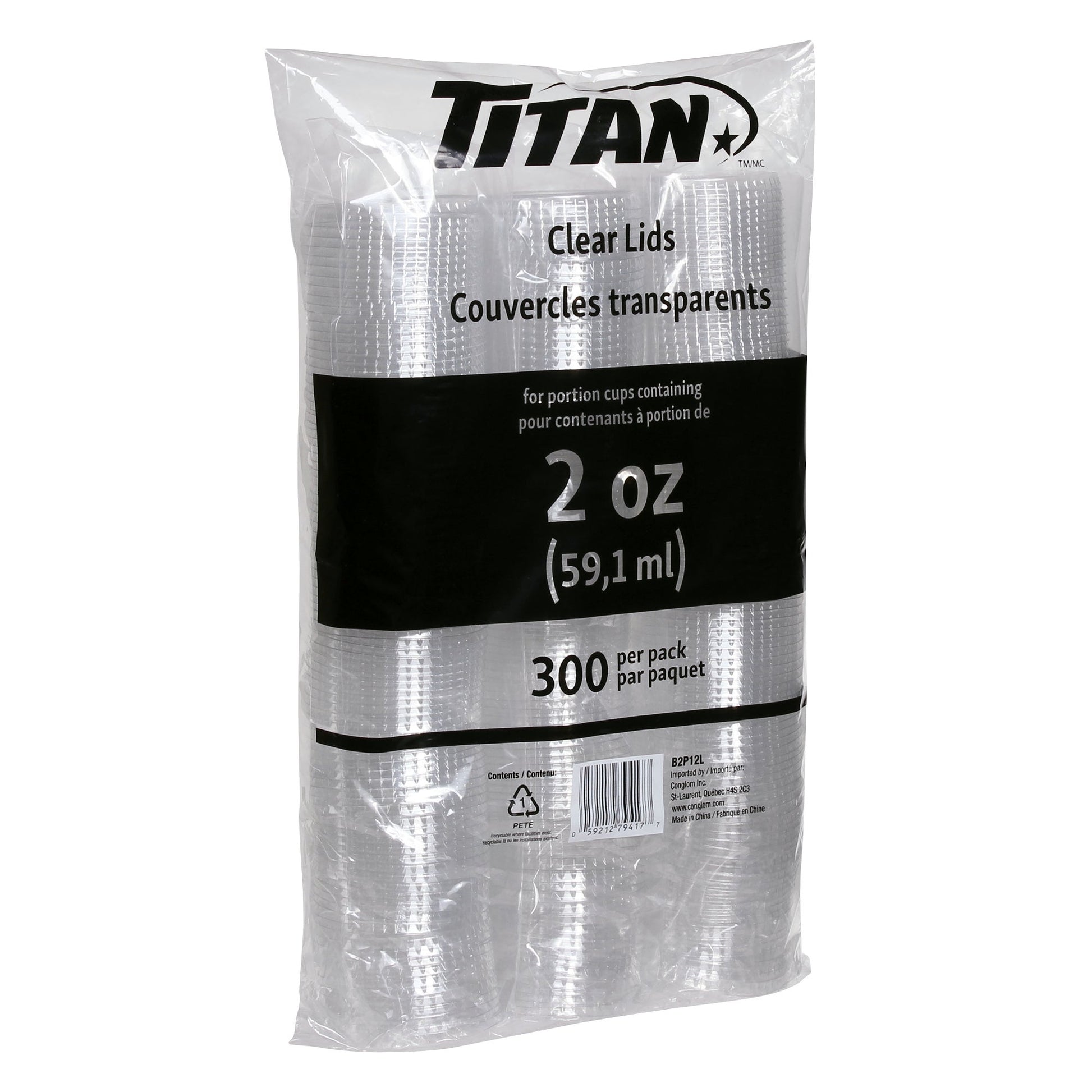 Titan Clear Plastic Lid for 2 oz Portion Cups, 4 packs of 300 - image 2