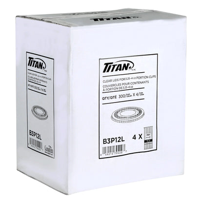 Titan Clear Plastic Lid for 3.25 oz Portion Cups, 4 packs of 300 - image 2