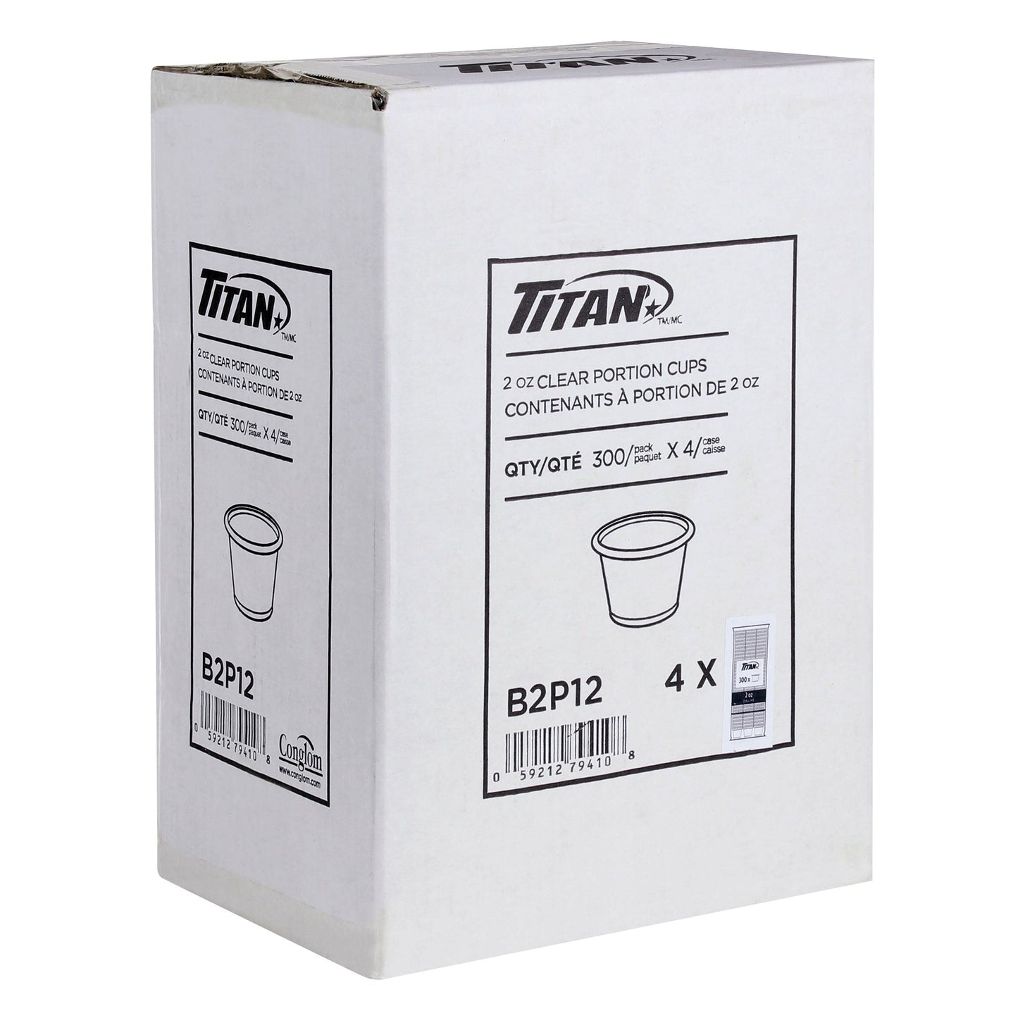 Titan Clear Plastic 2-oz Portion Cups, 4 packs of 300 - image 2