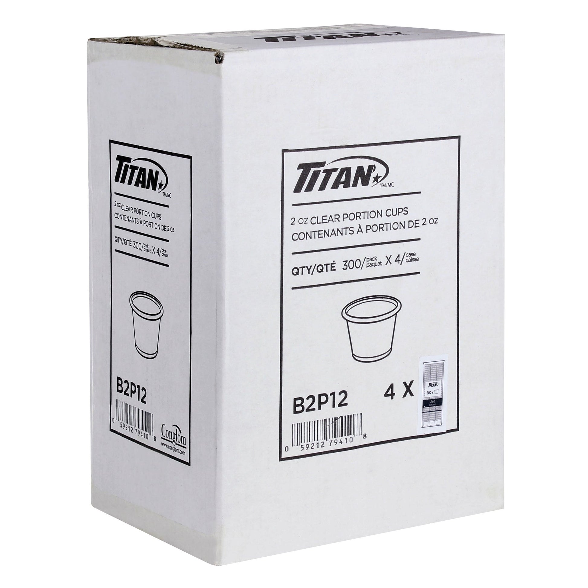 Titan Clear Plastic 2-oz Portion Cups, 4 packs of 300 - image 2