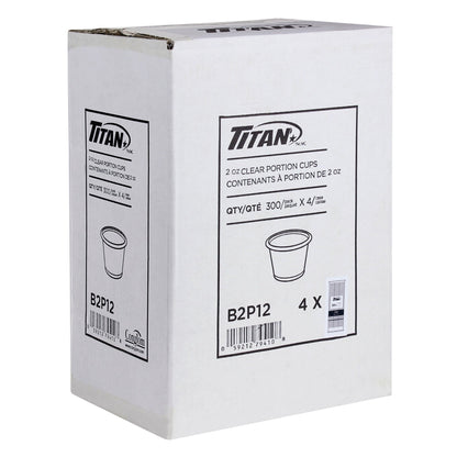 Titan Clear Plastic 2-oz Portion Cups, 4 packs of 300 - image 2