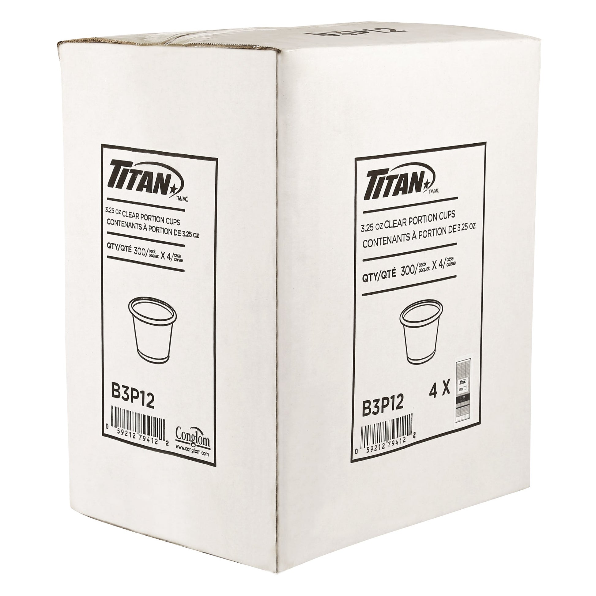 Titan Clear Plastic 3.25-oz Portion Cups, 4 packs of 300 - image 2