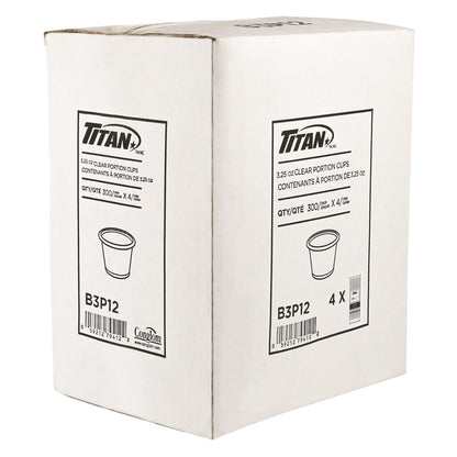 Titan Clear Plastic 3.25-oz Portion Cups, 4 packs of 300 - image 2