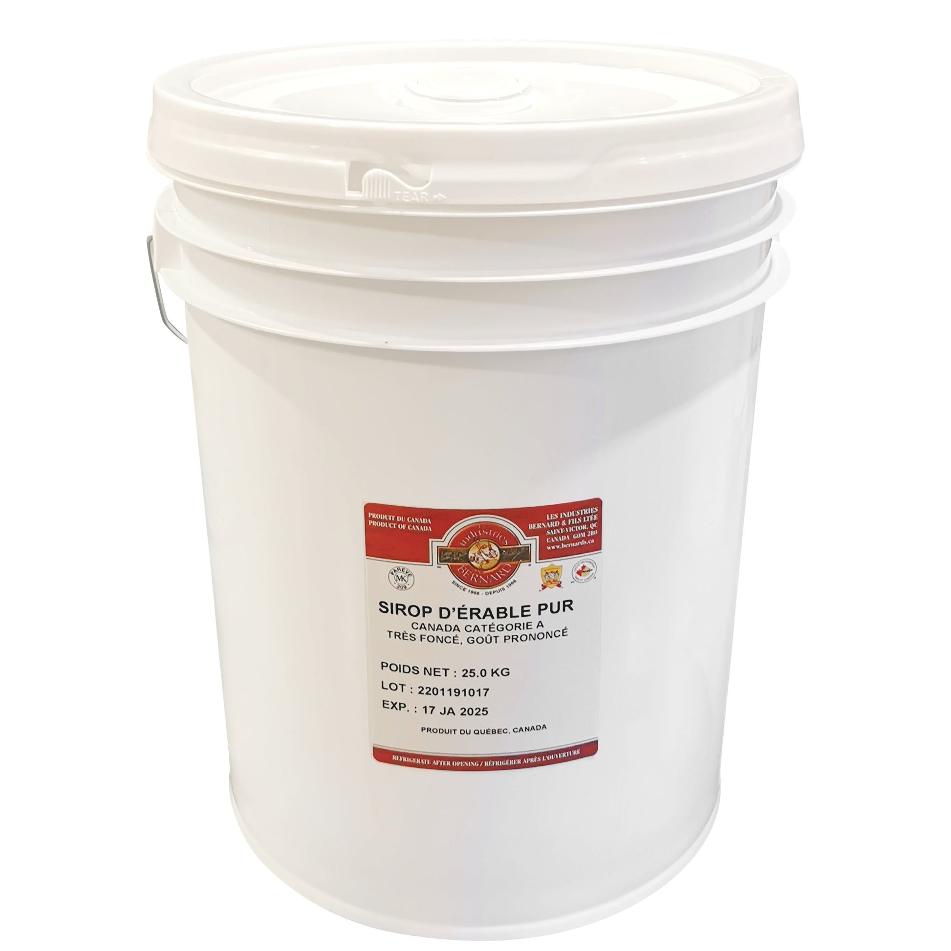 Bernard Pure Canada Grade A Very Dark Maple Syrup, 18.9 L - image 1