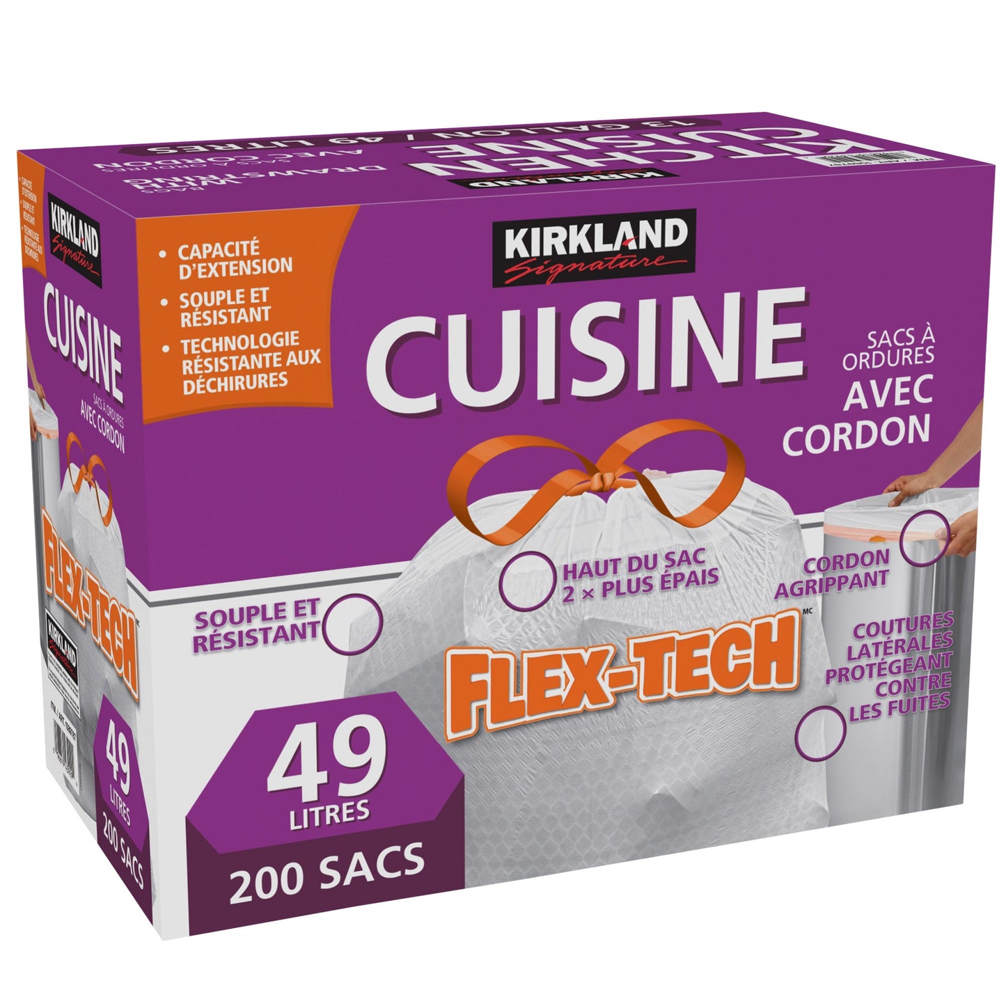 Kirkland Signature Drawstring Kitchen Bags, Pack of 200 - image 1