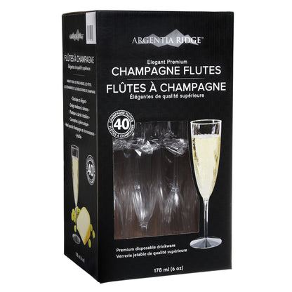Argentia Ridge 6-oz Plastic Champagne Flutes, Pack of 40 - image 2