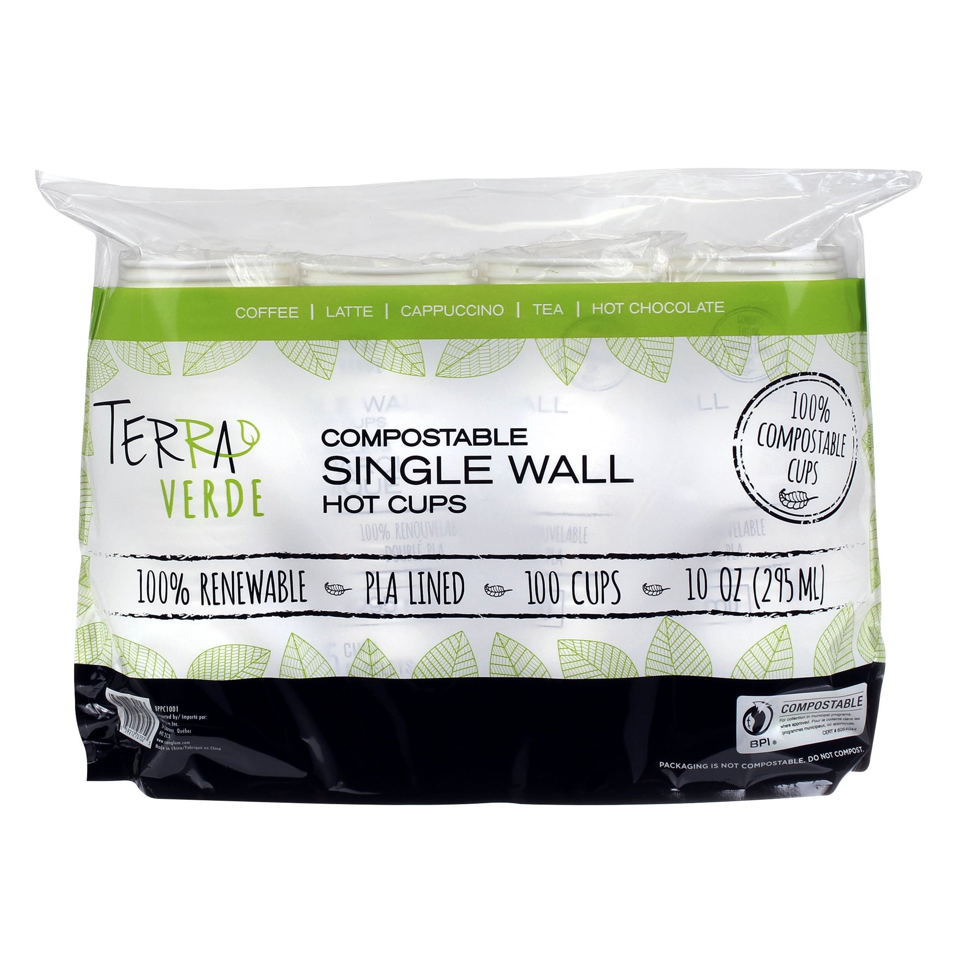 iECO Compost Single Wall Cup 10oz, 5 Packs of 100 - image 4