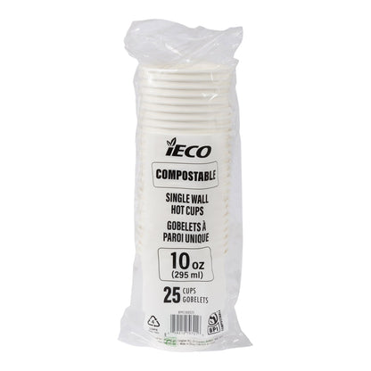 iECO Compost Single Wall Cup 10oz, 5 Packs of 100 - image 5