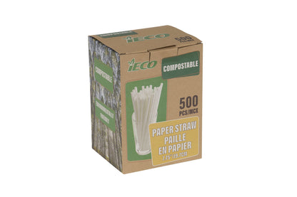 iECO 7.75" Paper Straws, 6 Packs of 500 - image 1