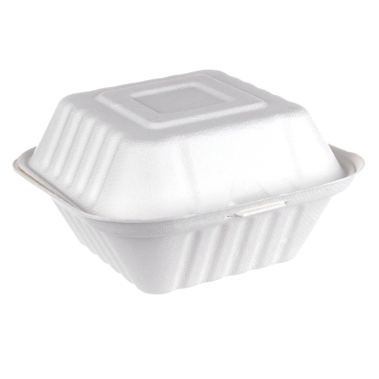iEco Hinged Bagasse Container 6 in × 6 in, 5 packs of 50 - image 1