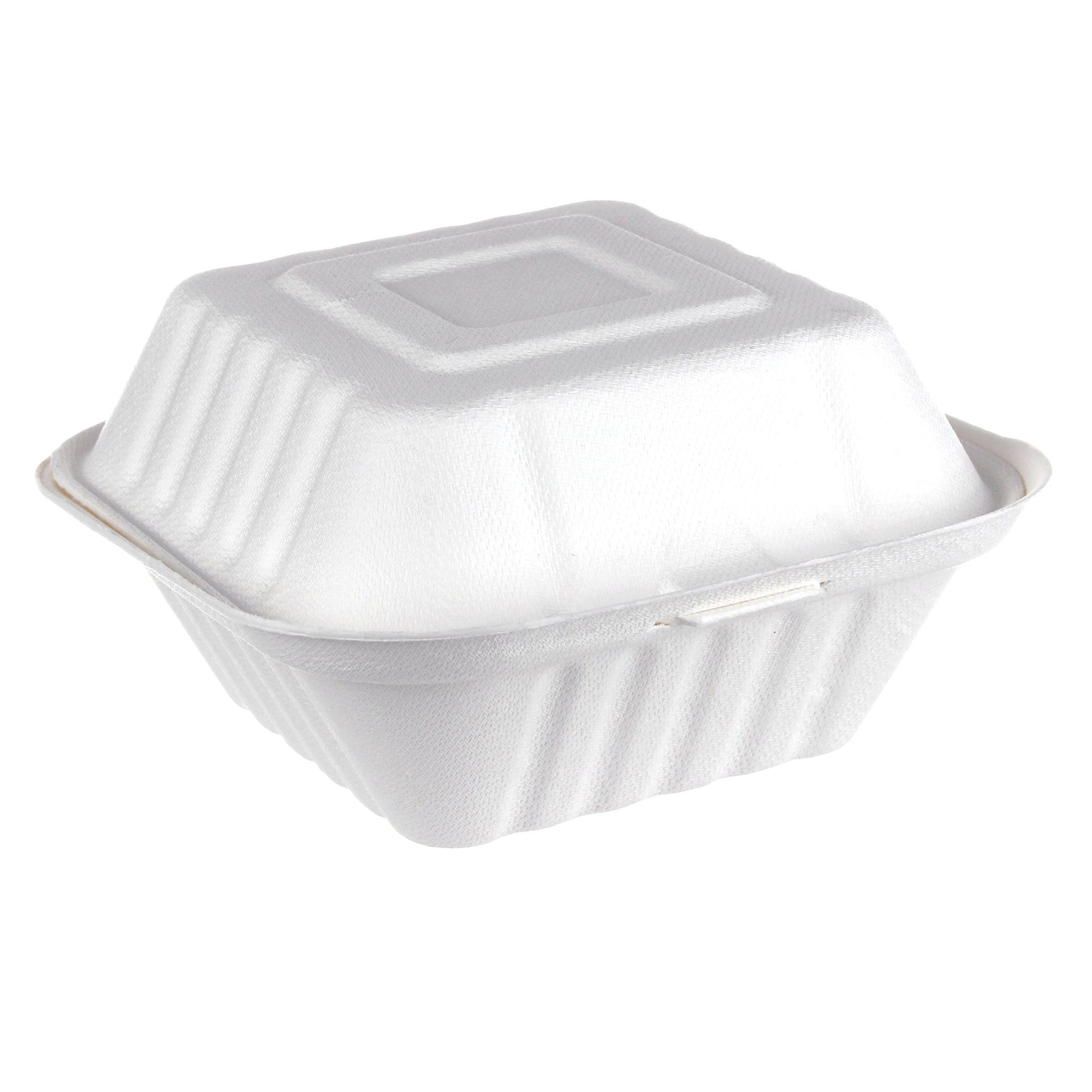 iEco Hinged Bagasse Container 6 in × 6 in, 5 packs of 50 - image 1