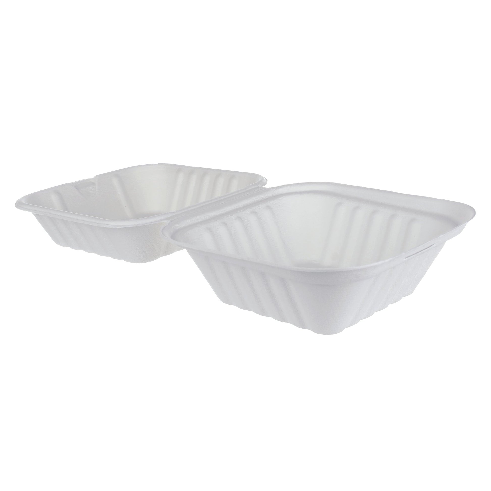 iEco Hinged Bagasse Container 6 in × 6 in, 5 packs of 50 - image 3