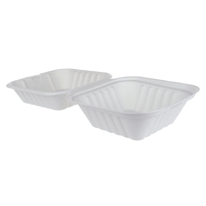 iEco Hinged Bagasse Container 6 in × 6 in, 5 packs of 50 - image 3