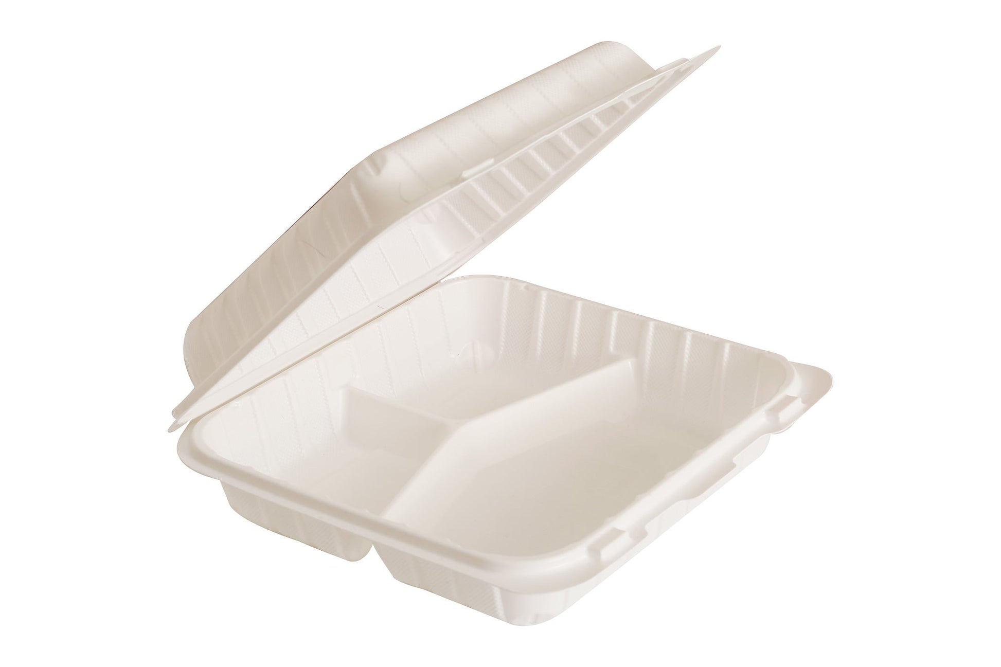 Resto Hinged 3-compartment MFPP Container 8 in × 8 in, Pack of 150 - image 1
