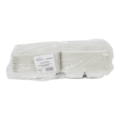 Resto Hinged 3-compartment MFPP Container 8 in × 8 in, Pack of 150 - image 2