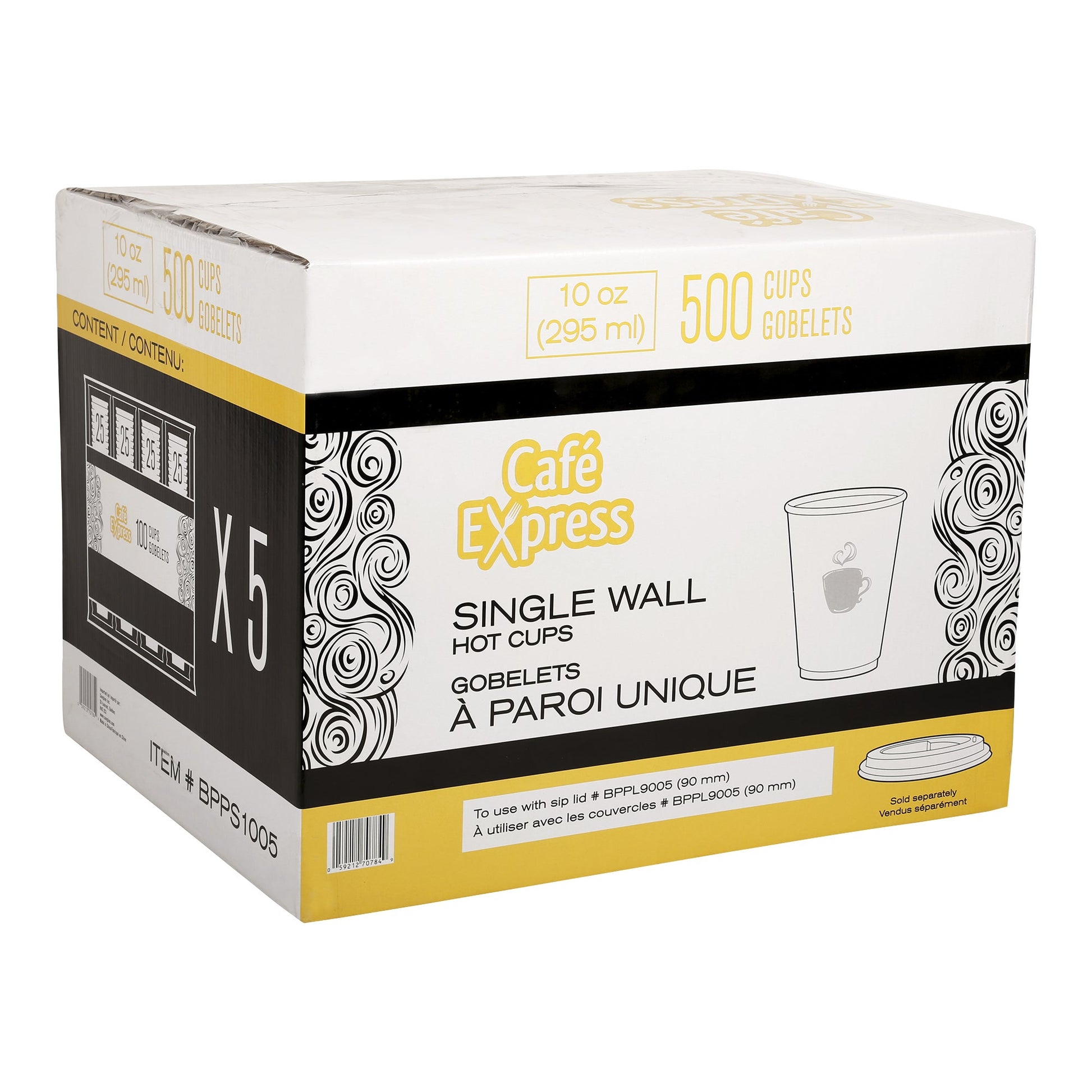 Café Express Single Wall 10-oz Hot Cups, 5 packs of 100 - image 3