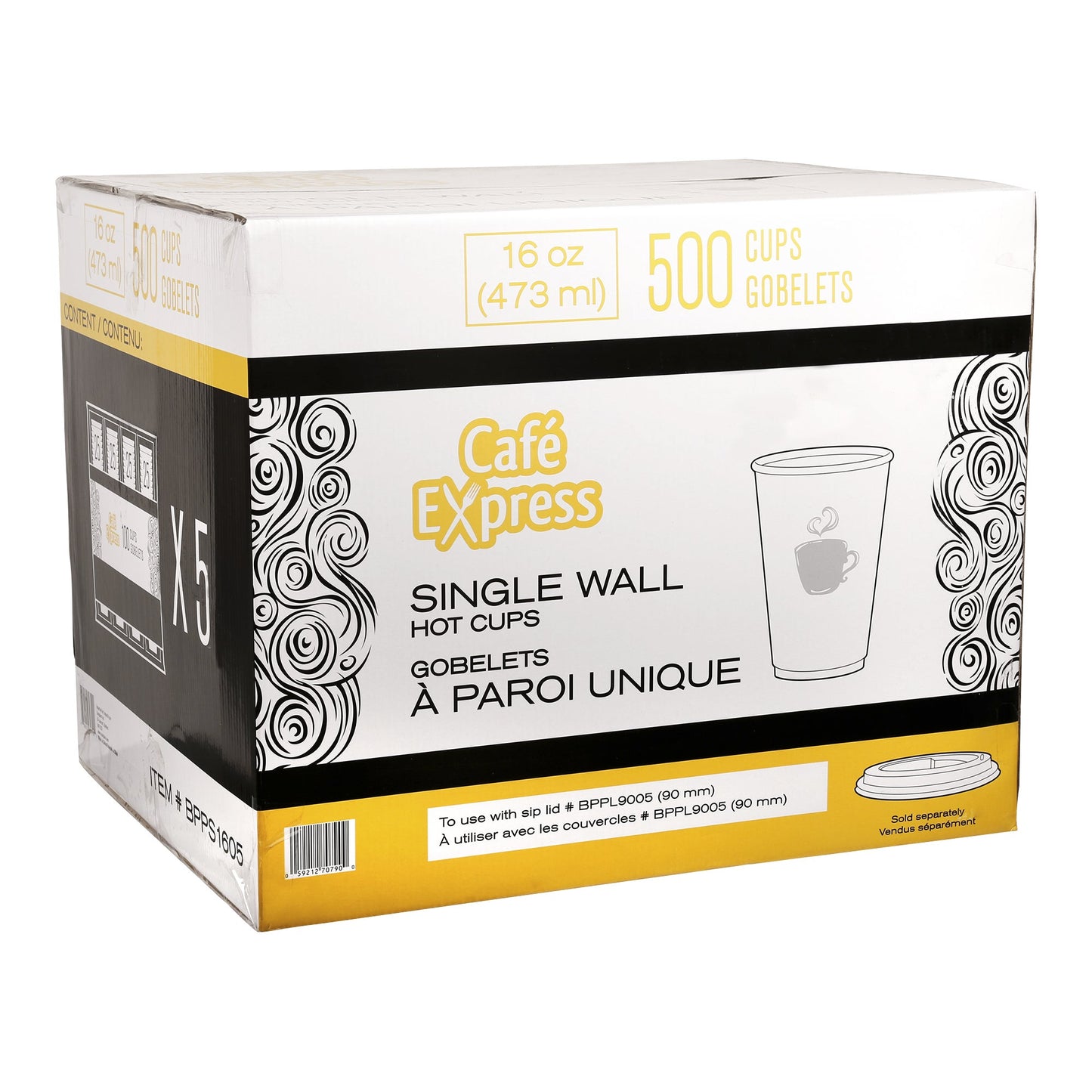 Café Express Single Wall 16-oz Hot Cups, 5 packs of 100 - image 2