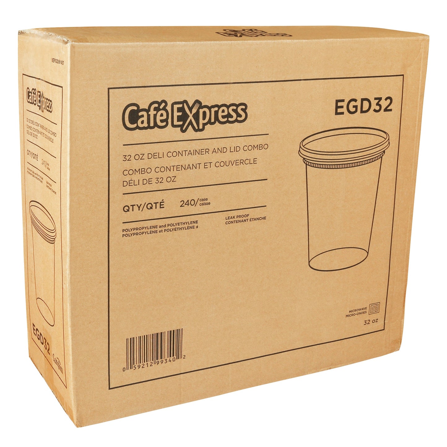 Café Express 32-oz Deli Containers with Lids, Pack of 240 - image 2