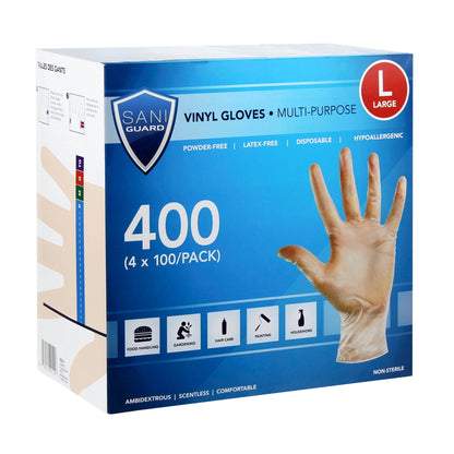 Sani Guard Large Vinyl Gloves, 4 packs of 100 - image 2