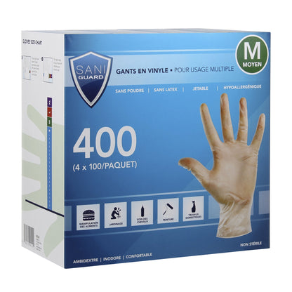 Sani Guard Medium Vinyl Gloves, 4 packs of 100 - image 1