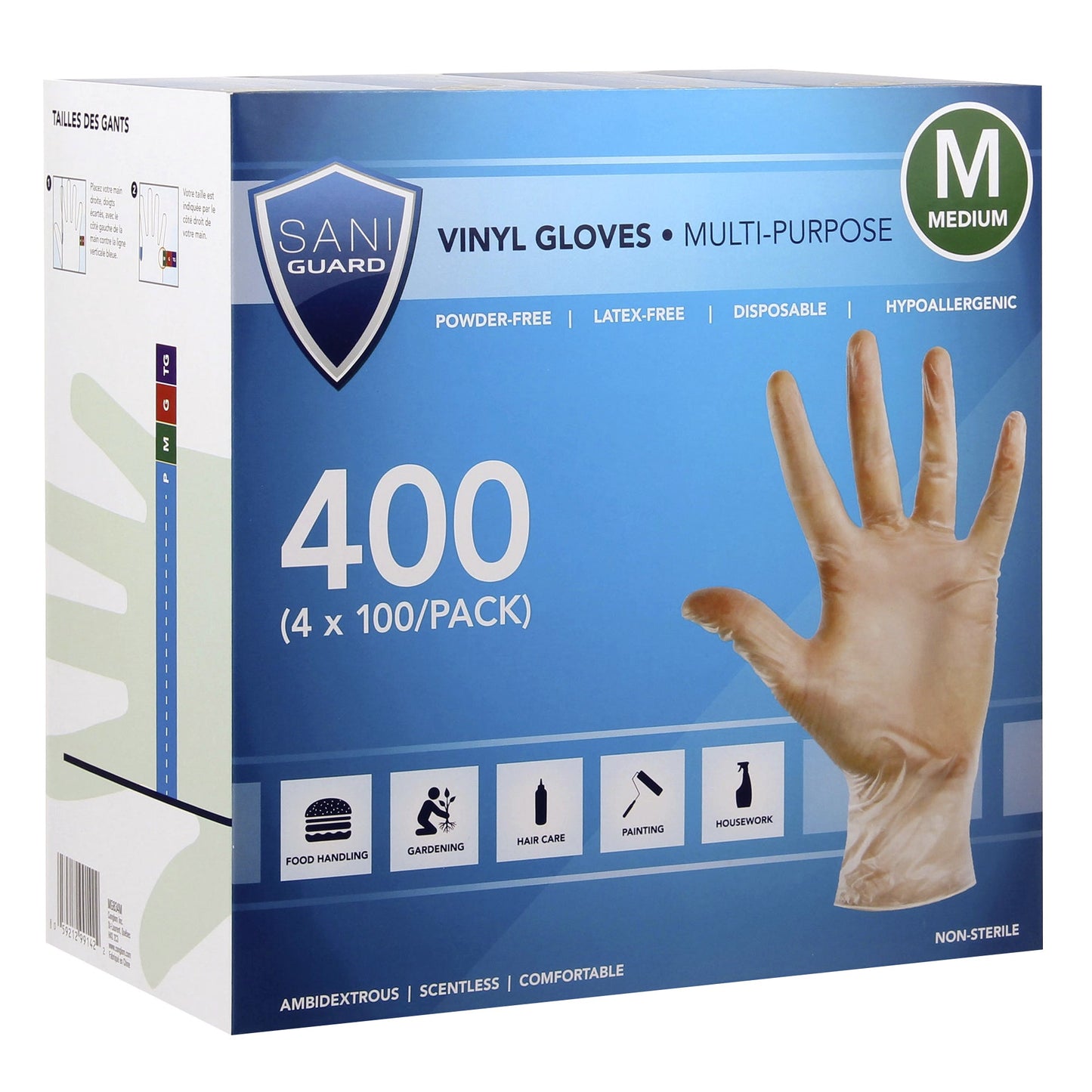Sani Guard Medium Vinyl Gloves, 4 packs of 100 - image 2