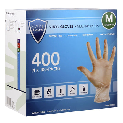 Sani Guard Medium Vinyl Gloves, 4 packs of 100 - image 2