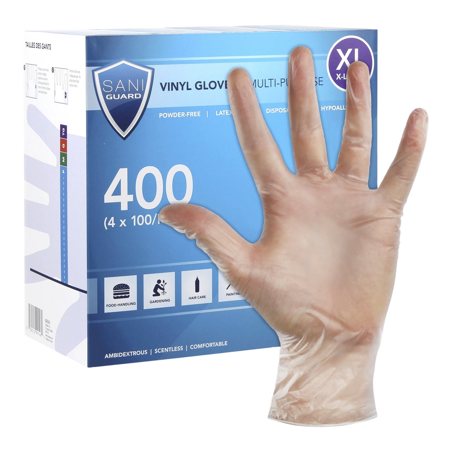 Sani Guard Extra-Large Vinyl Gloves, 4 packs of 100 - image 2