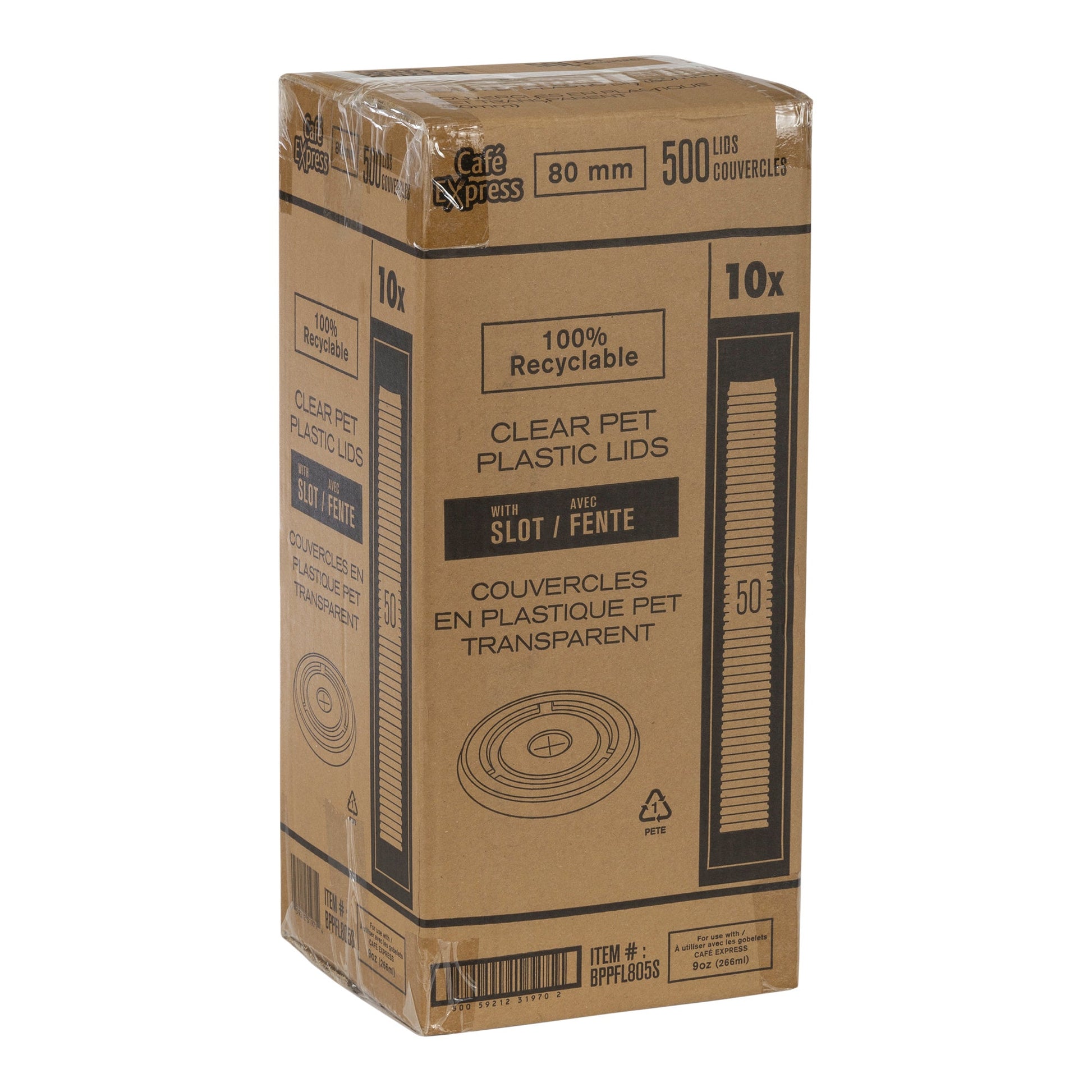 Café Express 80 mm PET Lids for 9 oz Cold Cups, Pack of 500 - image 3