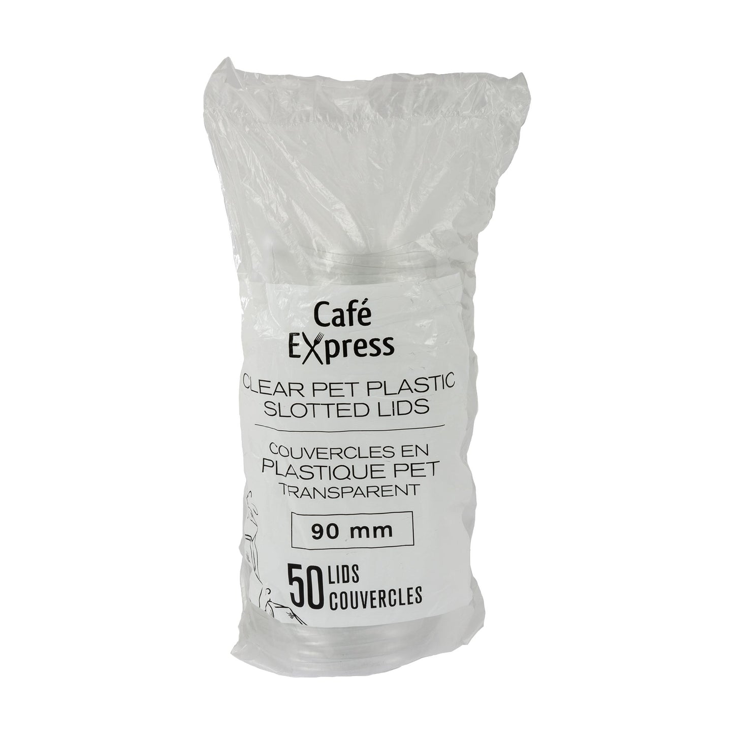 Café Express 90 mm PET Lids for 12 & 16 oz Cold Cups, Pack of 500 - image 1