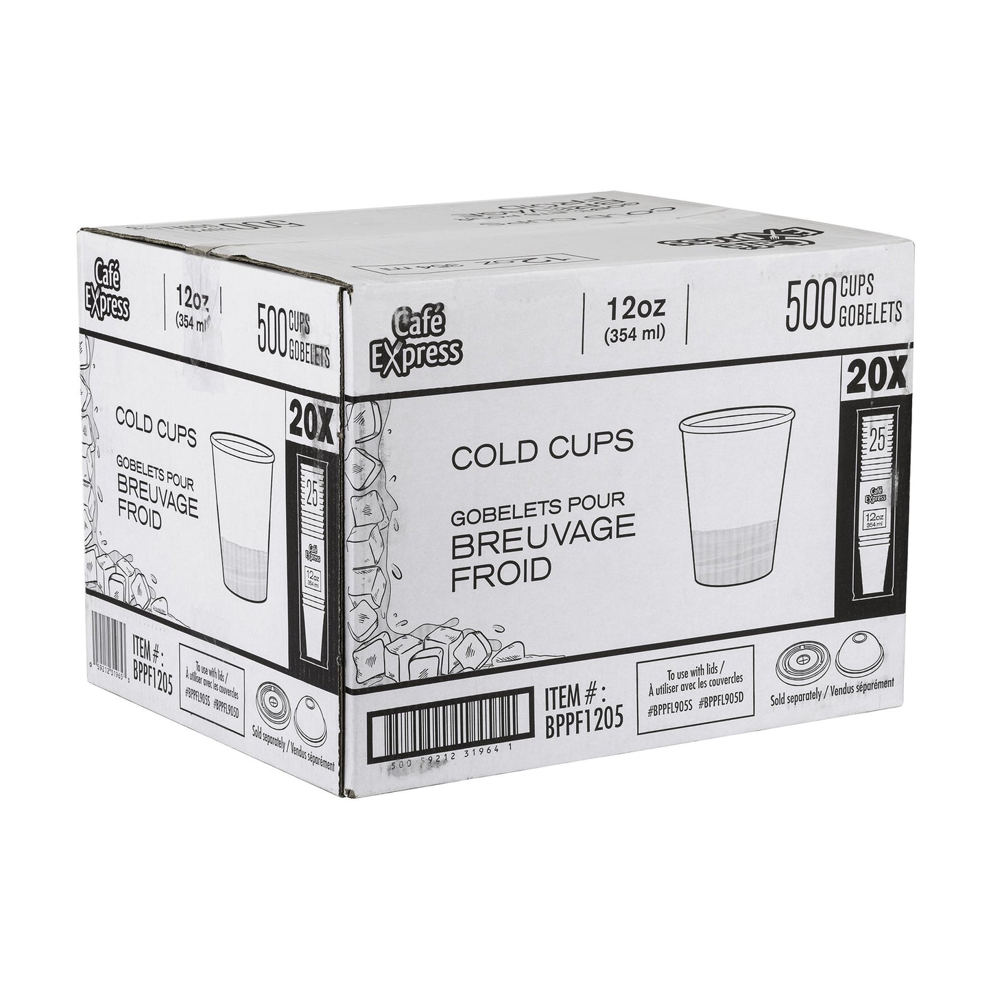 Café Express 12 oz Paper Cold Cups, Pack of 500 - image 2