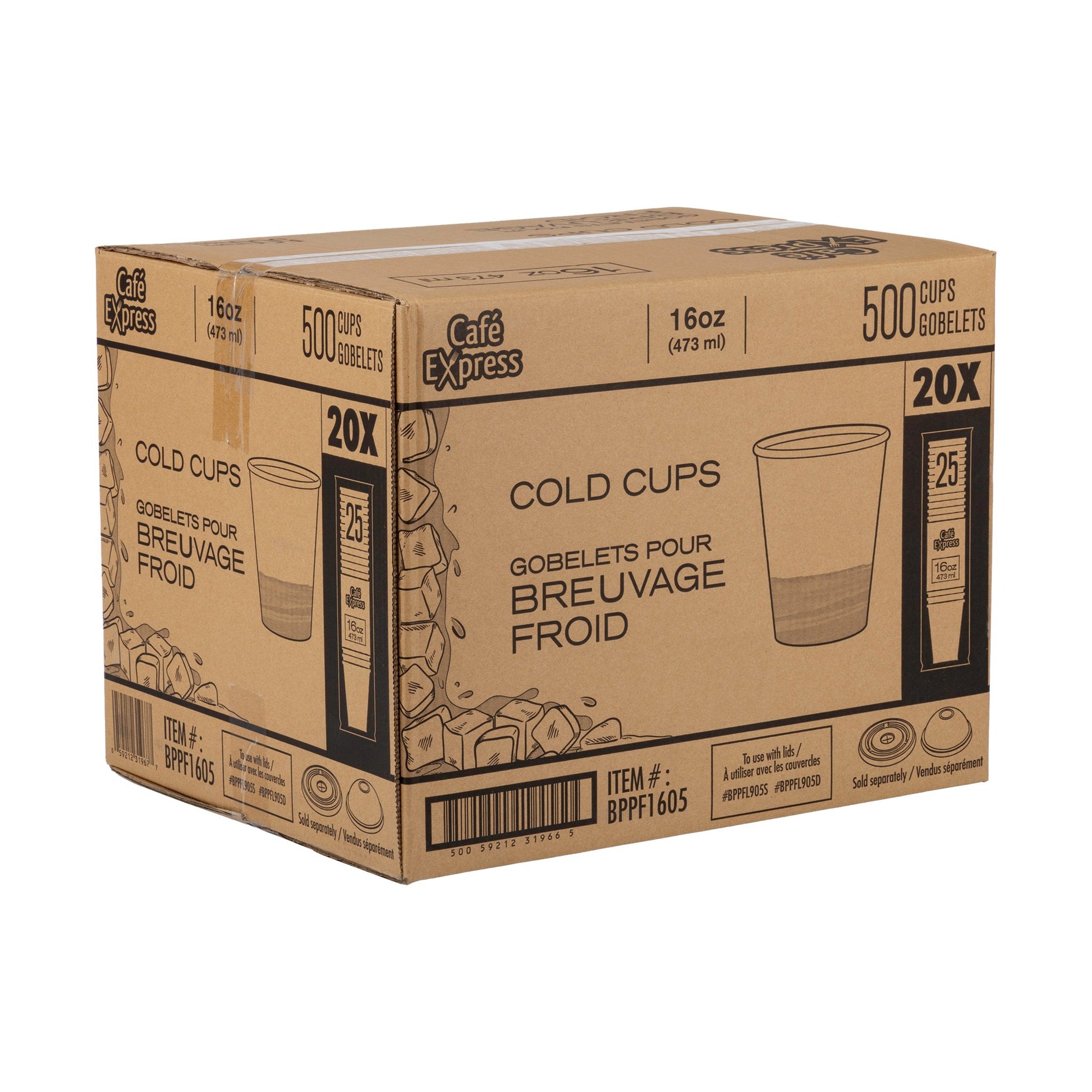 Café Express 16 oz Paper Cold Cups, Pack of 500 - image 2