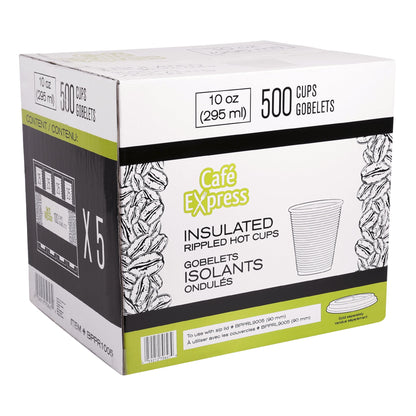 Café Express 10-oz Brown Ripple Hot Cups, 5 packs of 100 - image 2
