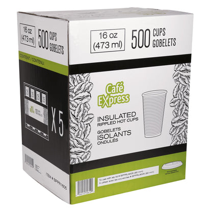 Café Express Brown Ripple 16-oz Hot Cups, 5 packs of 100 - image 3