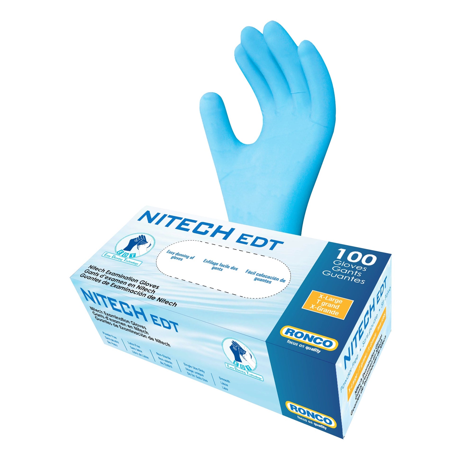 Ronco Nitech EDT® Extra-large Examination Gloves, 4 packs of 100 - image 1