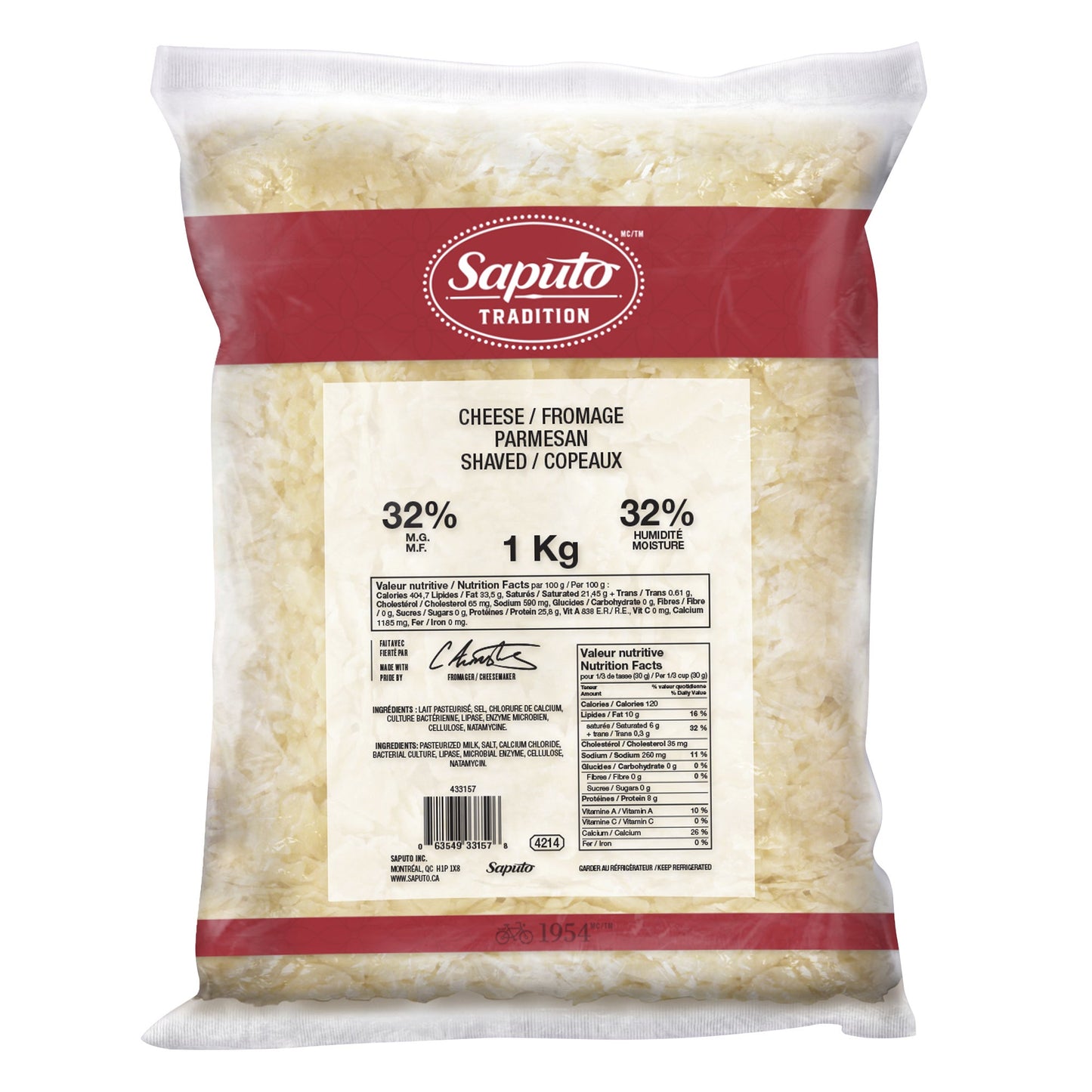 Saputo Shaved Parmesan Cheese, 1 kg - image 1