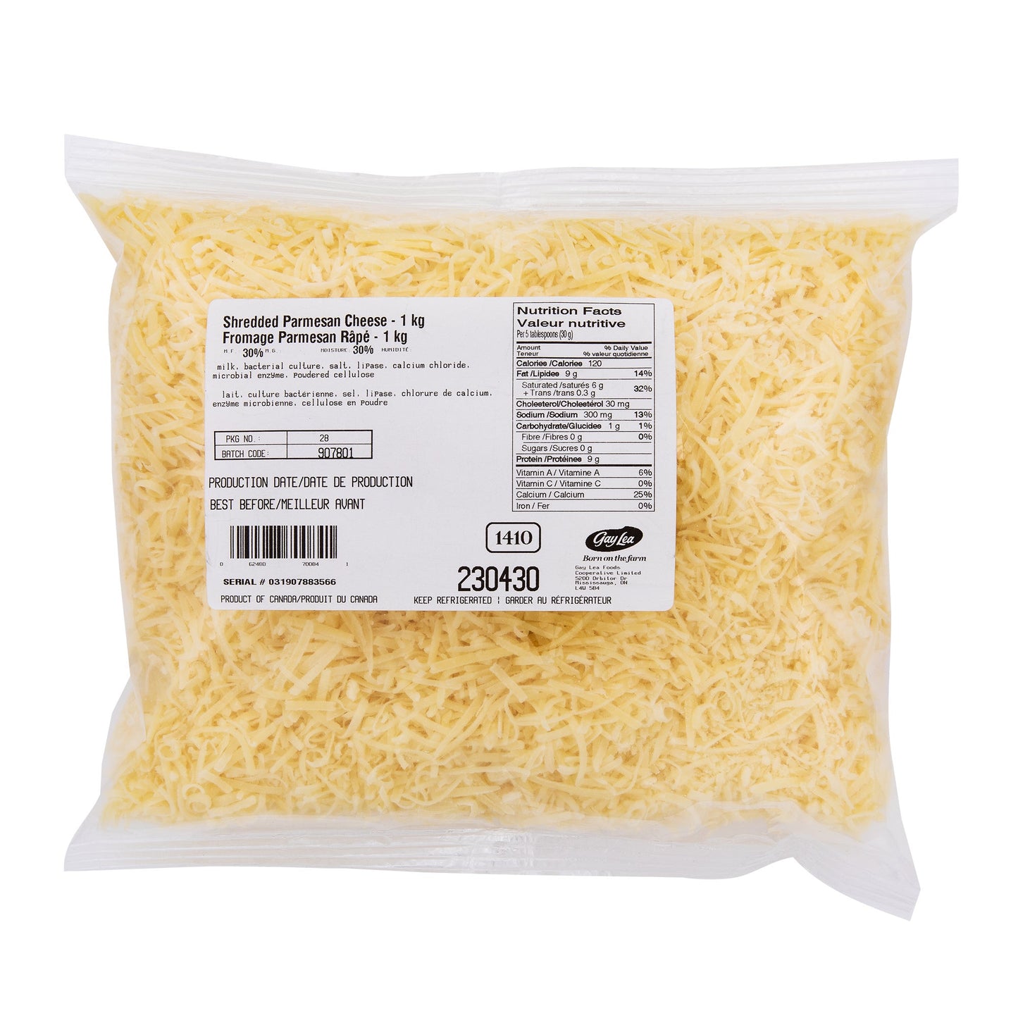 Salerno Shredded Parmesan Cheese, 1 kg - image 1