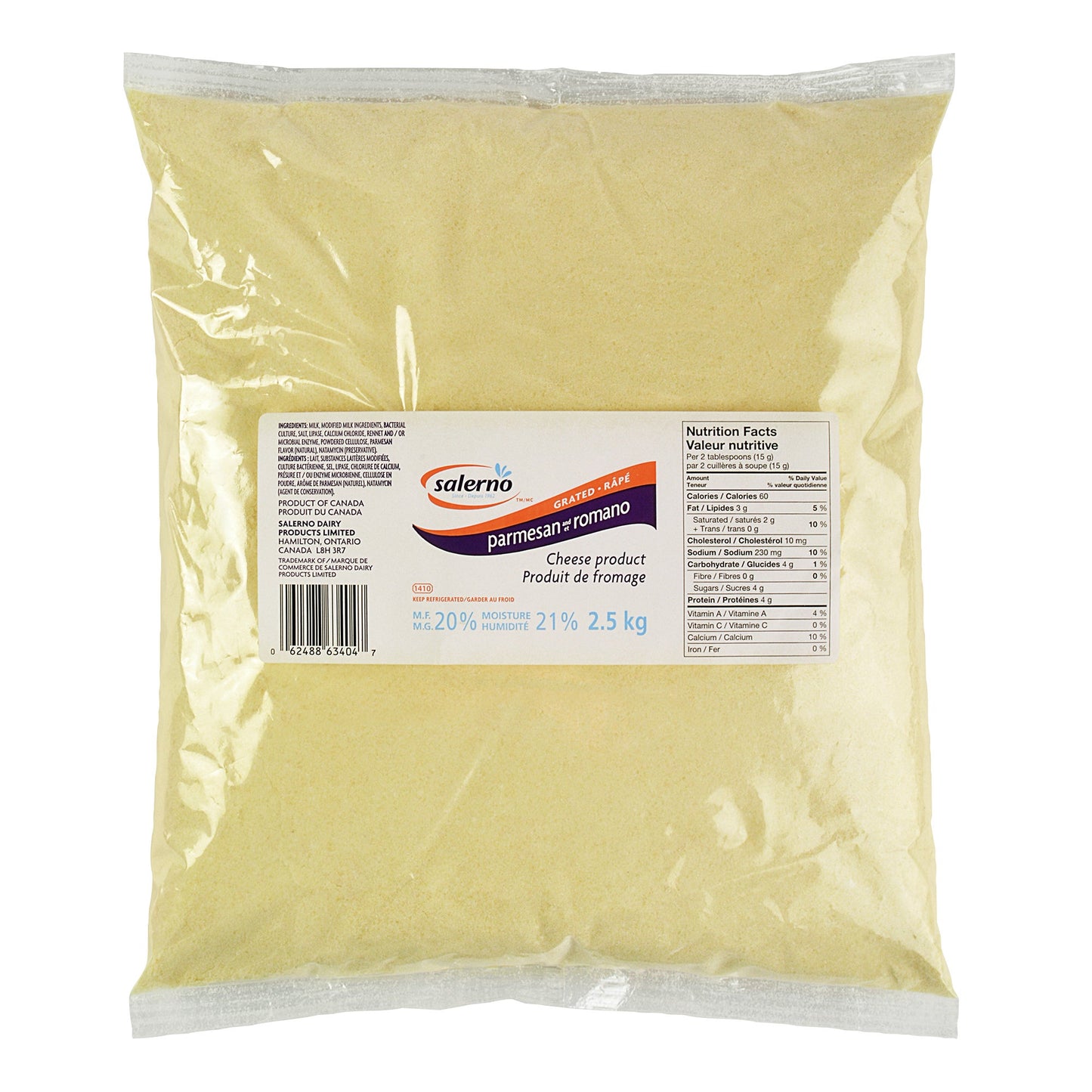 Salerno Grated Parmesan and Romano Blend, 2.5 kg - image 1