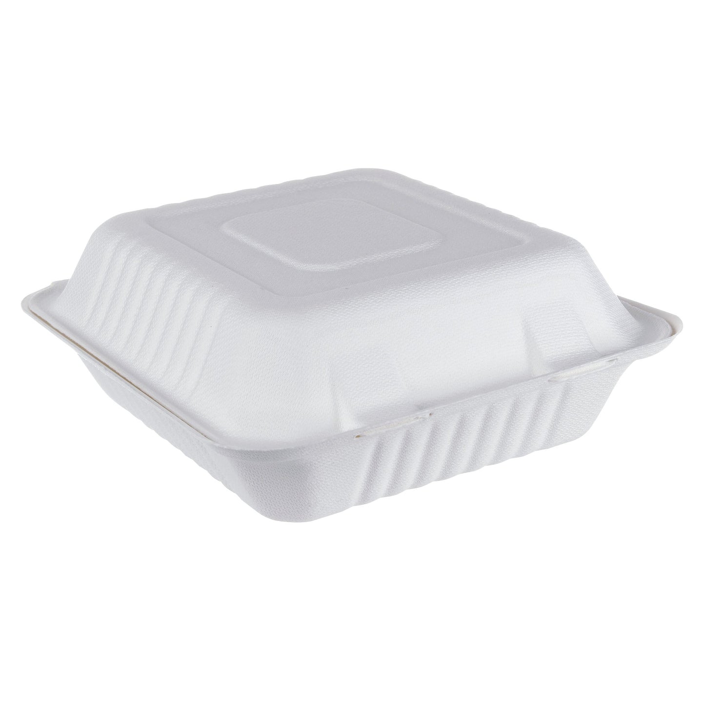iEco Hinged Bagasse Container 8 in × 8 in, 2 packs of 50 - image 1