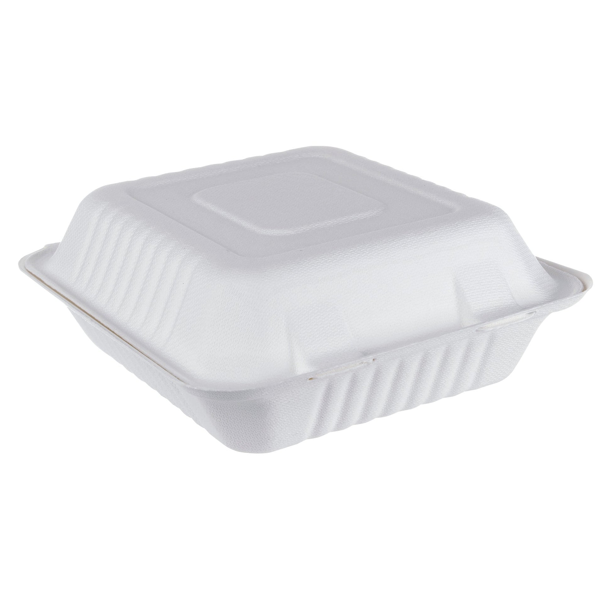 iEco Hinged Bagasse Container 8 in × 8 in, 2 packs of 50 - image 1