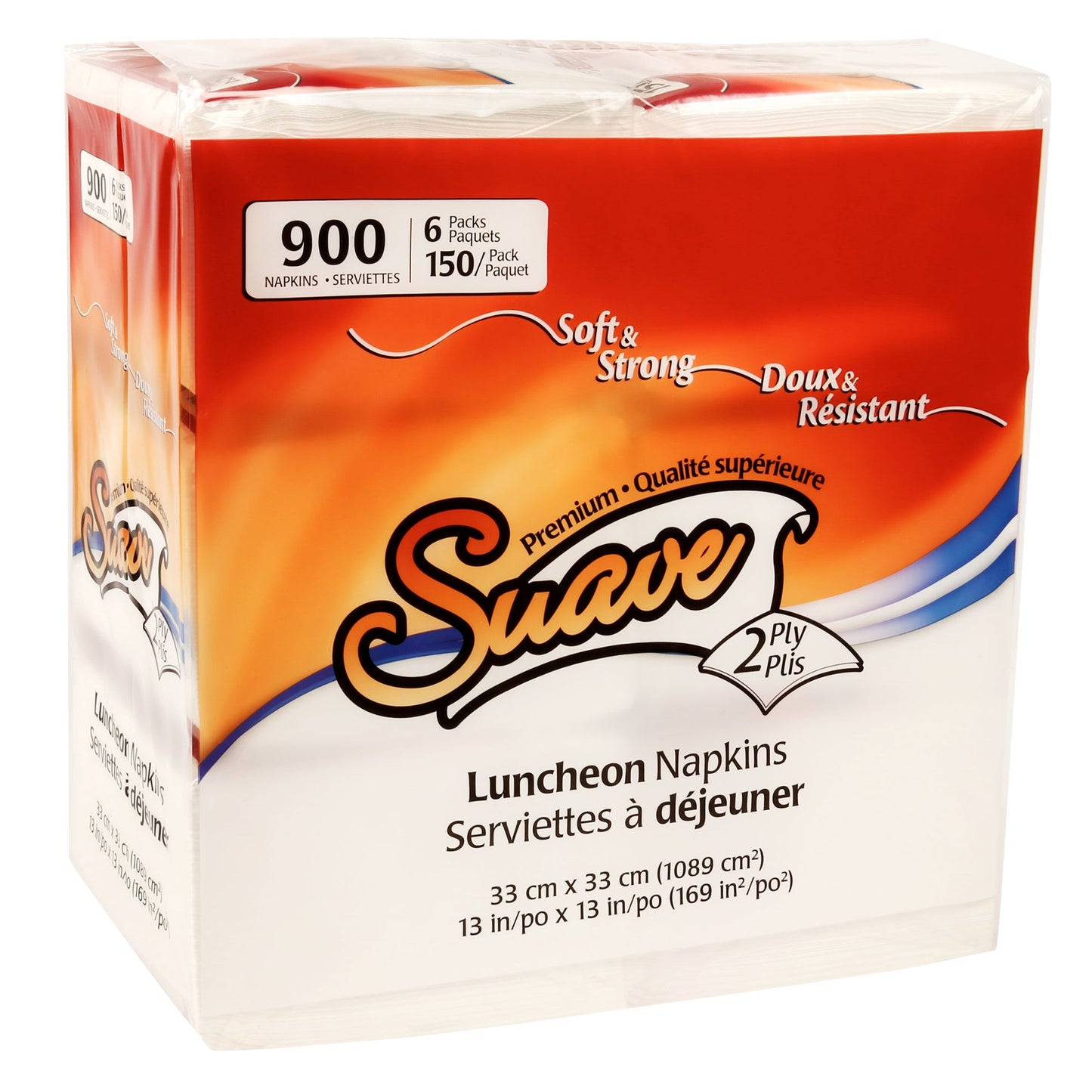Suave 2-ply Virgin Luncheon Napkins, 6 packs of 150 - image 1