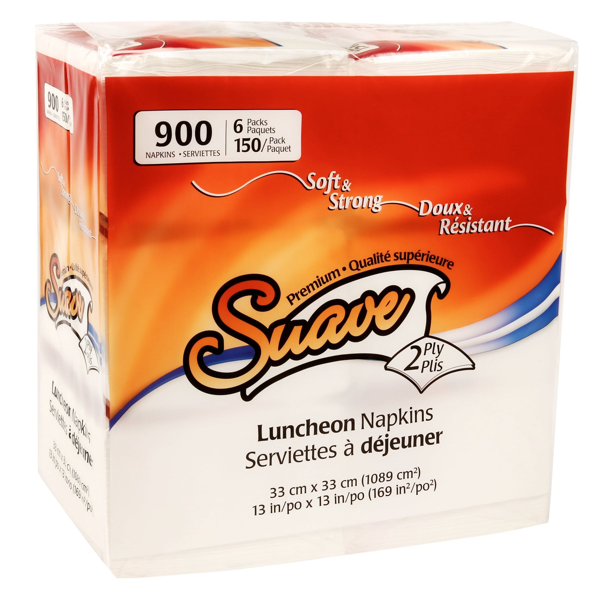 Suave 2-ply Virgin Luncheon Napkins, 6 packs of 150 - image 1