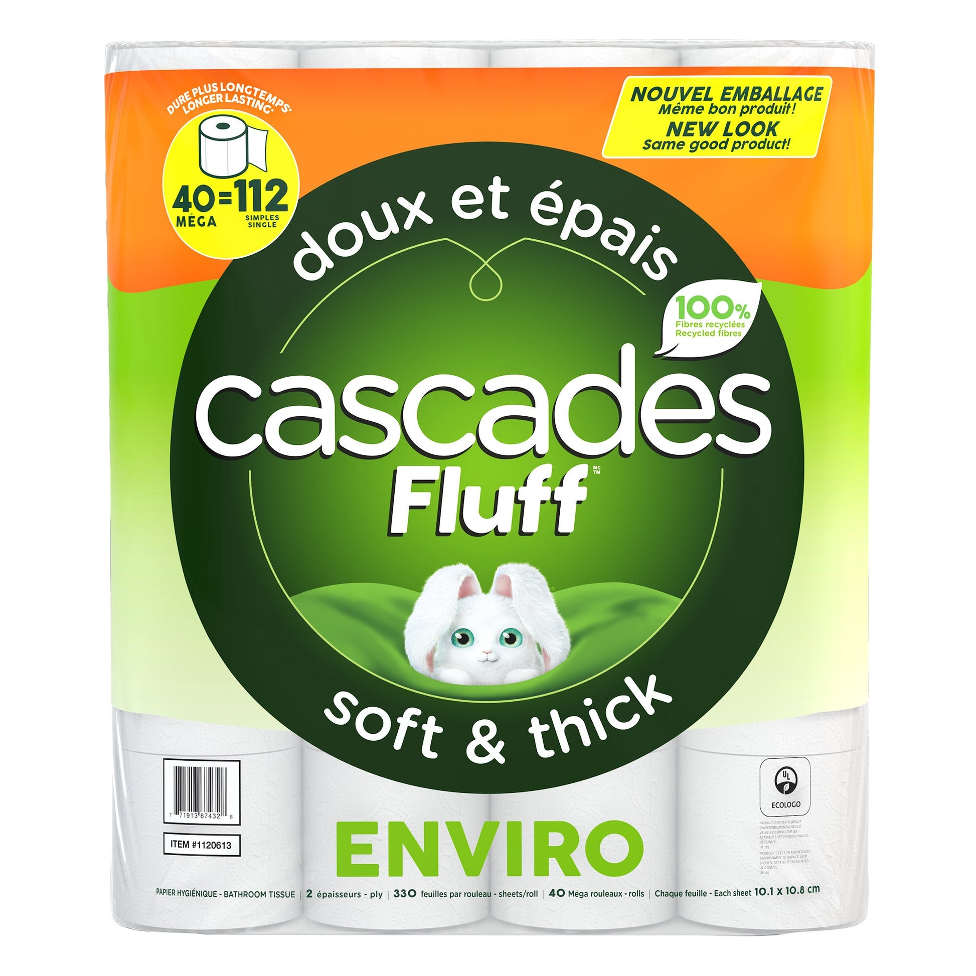 Cascades Fluff 2-ply Bathroom Tissue, Pack of 40 - image 1
