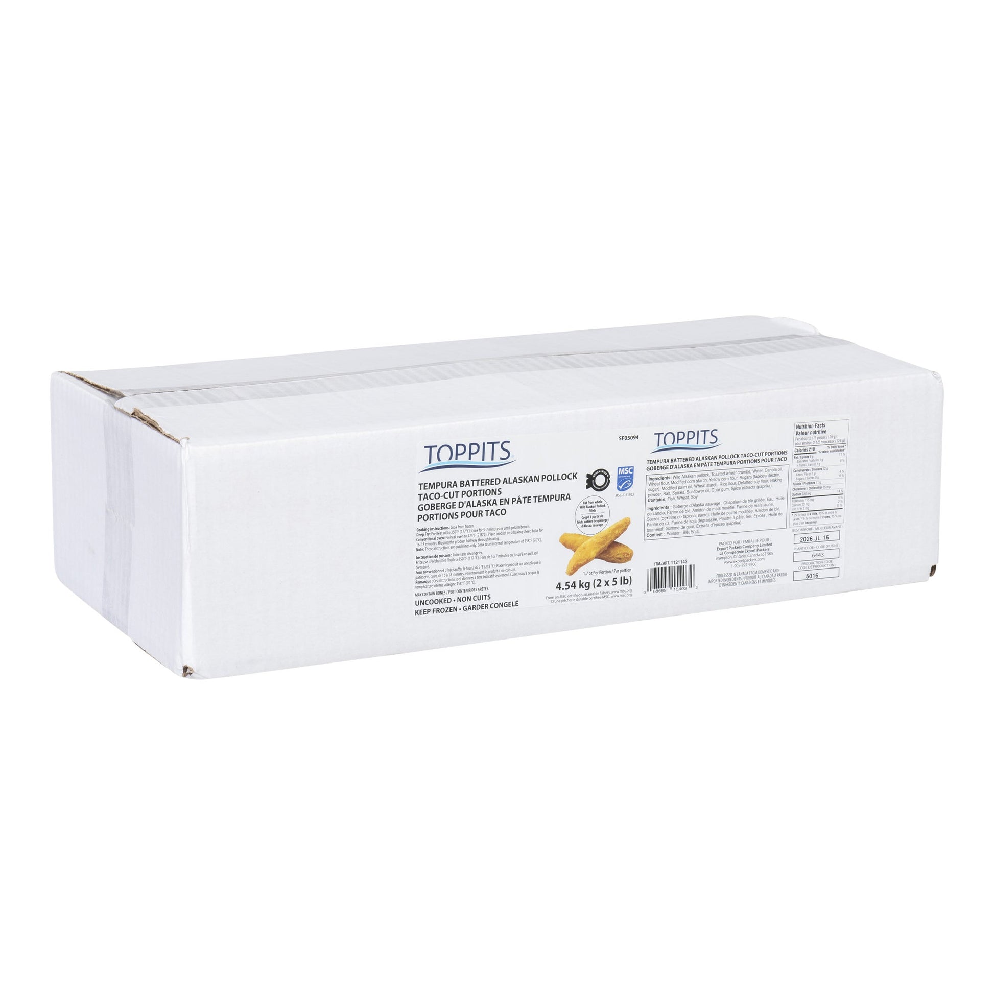 Toppits Tempura Battered Alaskan Pollock, 4.54 kg - image 1