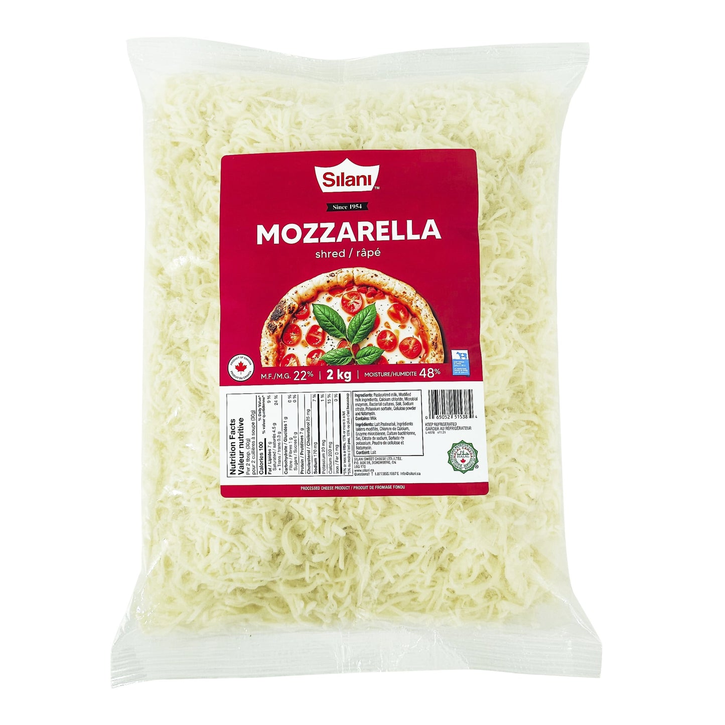 Silani Mozzarella Shred, 2 kg - image 1