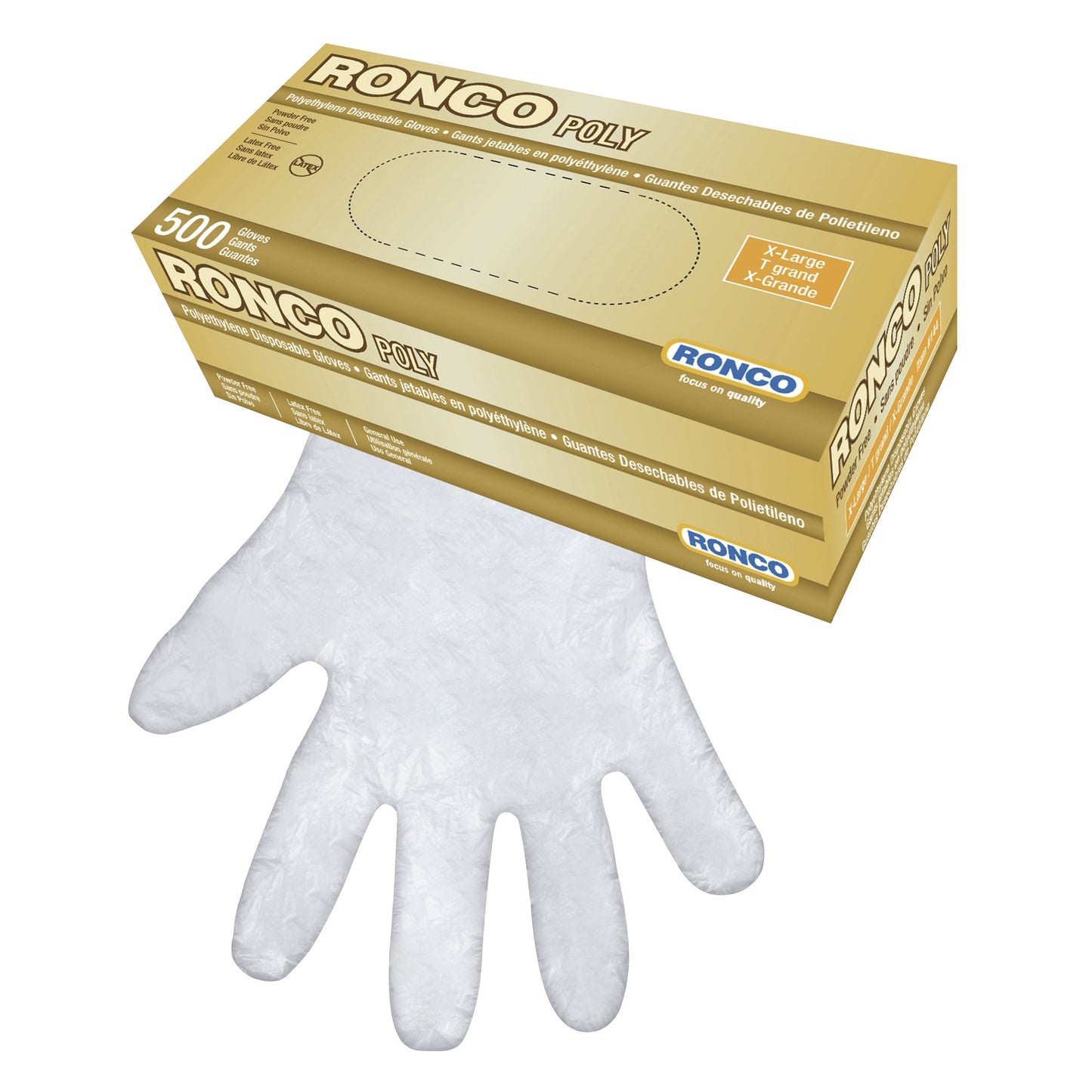 Ronco Polyethylene Extra-large Disposable Gloves, 4 packs of 500 - image 1